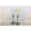 Image 1 : PAIR BOWRING AMOR GLITTER CHAMPAGNE FLUTES