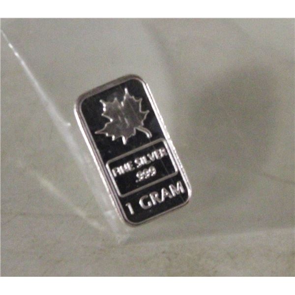 1 GRAM SILVER MAPLE BAR