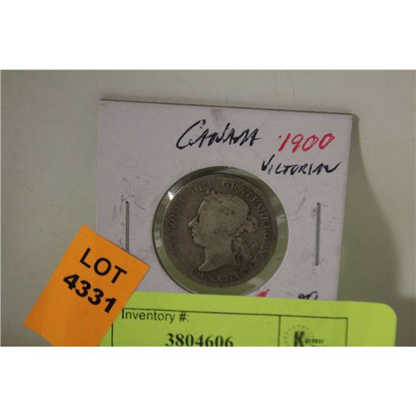 1900 SILVER 25 CENT COIN