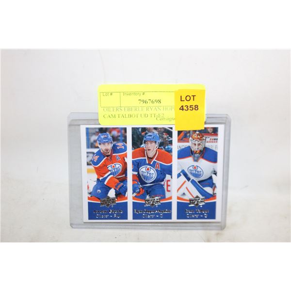 OILERS EBERLE RYAN HOPKINS CAM TALBOT UD TT-E2