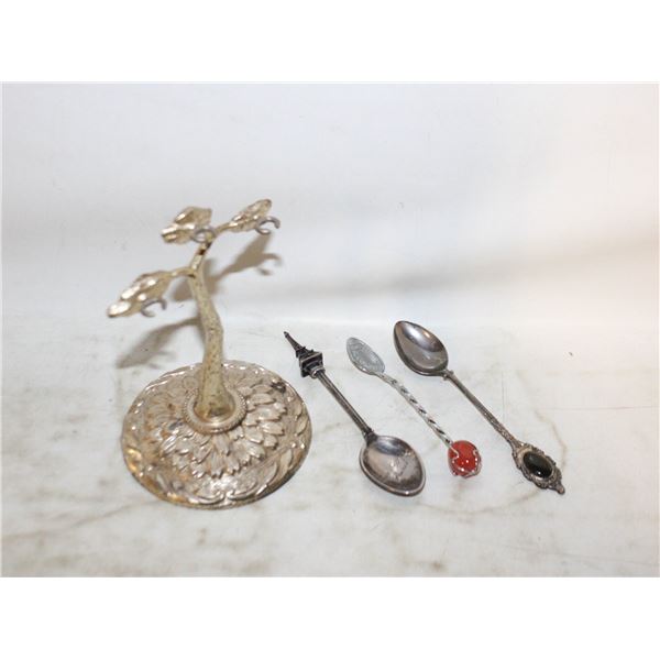 VINTAGE SILIVER-PLATED SPOON HOLDER &