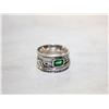 Image 1 : FAUX SILVER TONE SPINNER RING WITH HORIZONTAL SET
