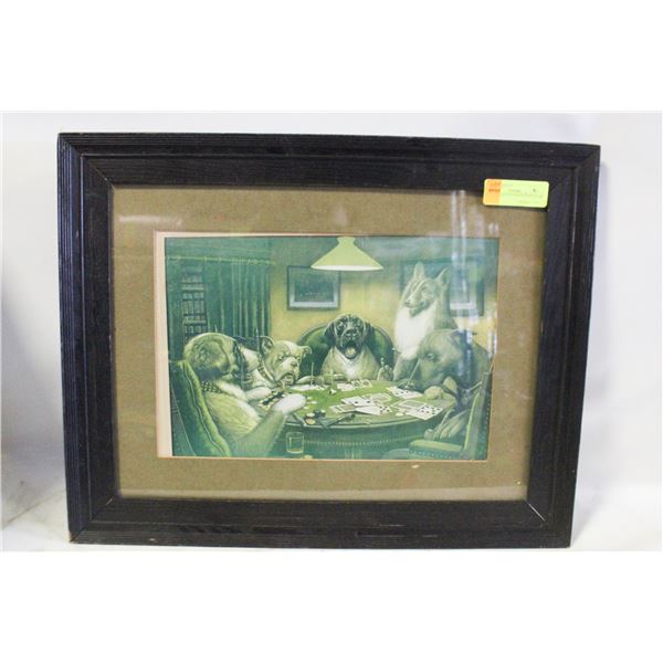 4 DOGS PLAYING POKER SIGNATURE 21" X 17"