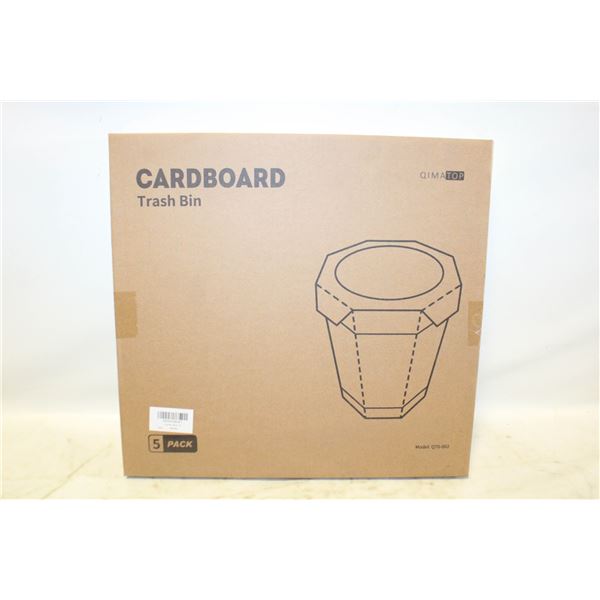 BRAND NEW 5PK CARDBOARD TRASH CANS 3 GAL