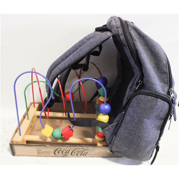 EDDIE BAUER DIAPER BAG AND BEAD TOY