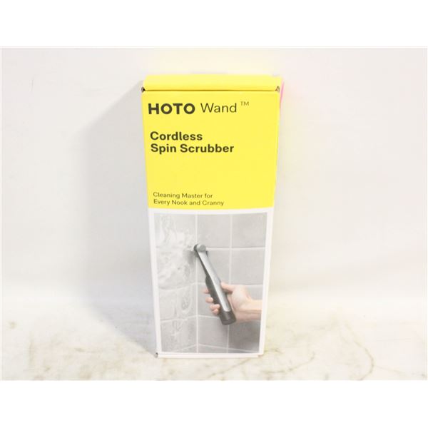 NEW HOTO WAND CORDLESS SPIN SCRUBBER, WITH 5