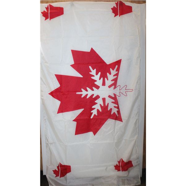 XXL CANADA FLAG 6FT X 3FT, WITH SNOWFLAKE AND