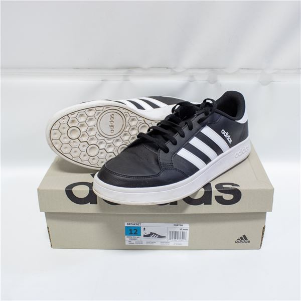 ADIDAS MENS COURT SHOE BLACK & WHITE SIZE 12