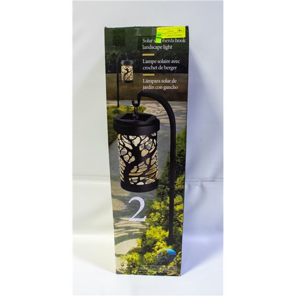 SOLAR SHEPHERDS HOOK LANDSCAPE LIGHT BLACK FINISH