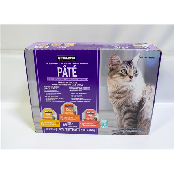 BOX OF 43 KIRKLAND PATE ADULT WET CAT FOOD
