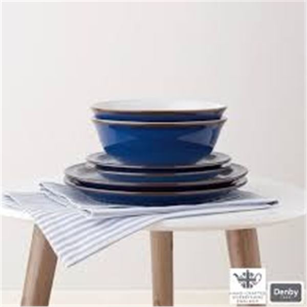 NEW 12 PIECE DENBY STONEWARE DINNERWARE SET