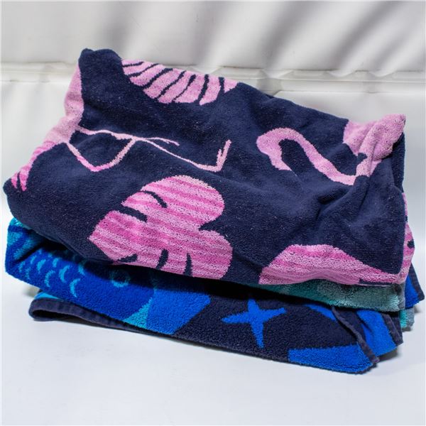 2 PACK OF SAFDIE COTTON BEACH TOWELS BLUE & PINK