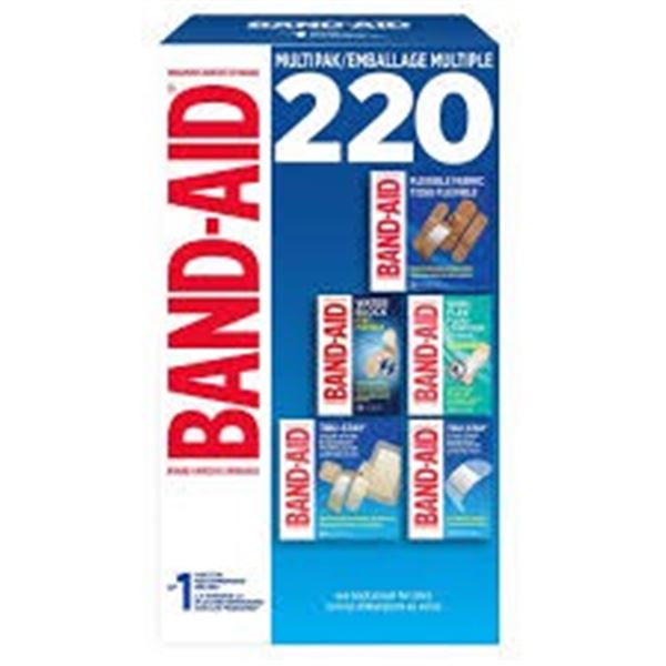 NEW BAG OF 5 BAND-AID BOXES MULTIPACK X 220 TOTAL