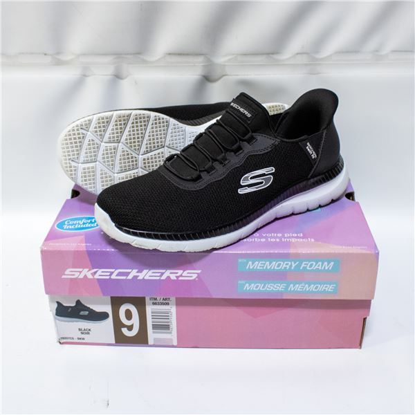 SKECHERS WOMENS MEMORY FOAM RUNNERS BLACK SIZE 9