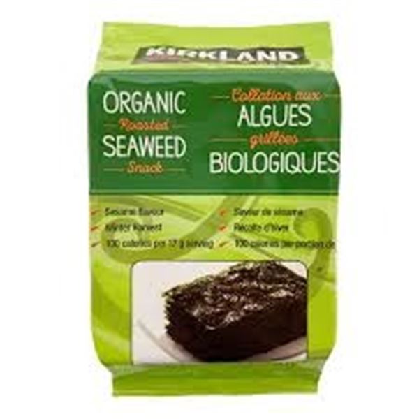 8 PACK OF KIRKLAND ORGANIC ROASTED SEAWEED SNACKS