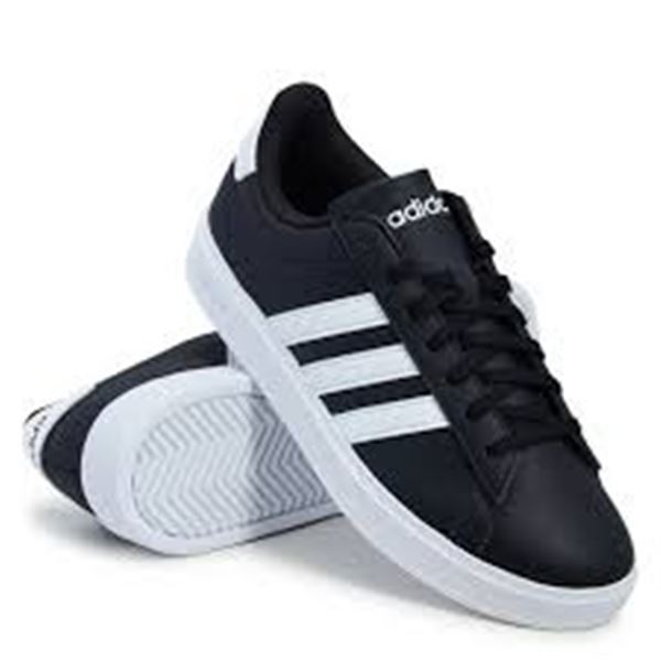ADIDAS MENS COURT SHOES BLACK & WHITE SIZE 8