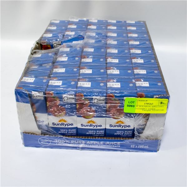 BOX OF 38 SUNRYPE APPLE JUICE WITH VITAMIN C ADDED