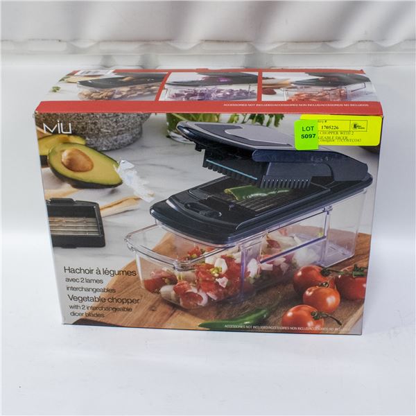 VEGETABLE CHOPPER WITH 2 INTERCHANGEABLE DICER
