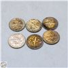 Image 1 : LOT OF 6 - USA 90% SILVER 10 CENTS