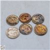 Image 2 : LOT OF 6 - USA 90% SILVER 10 CENTS