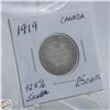 Image 1 : 1919 92.5% SILVER 25 CENTS