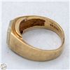 Image 2 : 10K GOLD MEN'S RING W/9 DIAMONDS SZ 9 *BENT BAND*