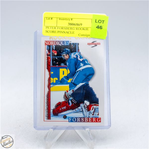 PETER FORSBERG ROOKIE SCORE/PINNACLE