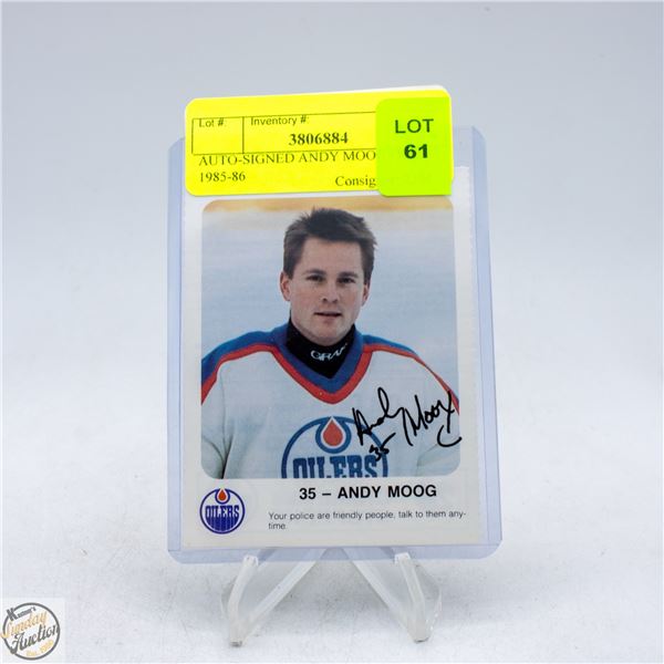 AUTO-SIGNED ANDY MOOG OILERS 1985-86