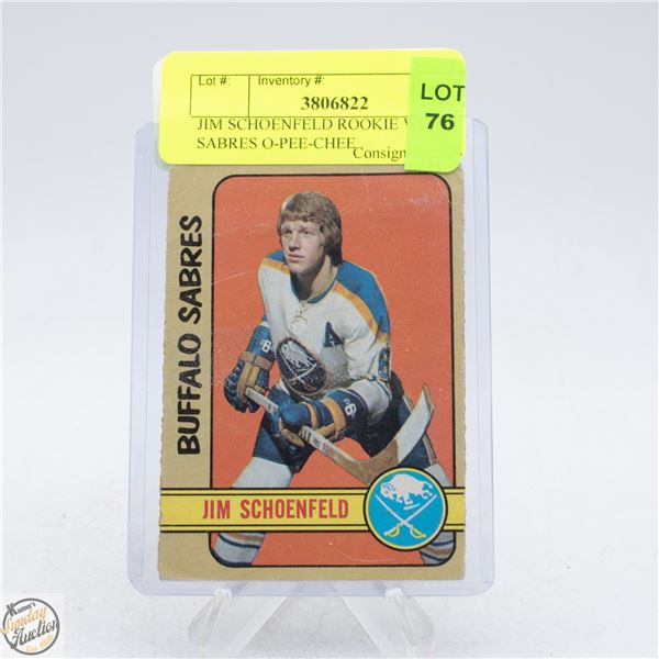 JIM SCHOENFELD ROOKIE WITH SABRES O-PEE-CHEE