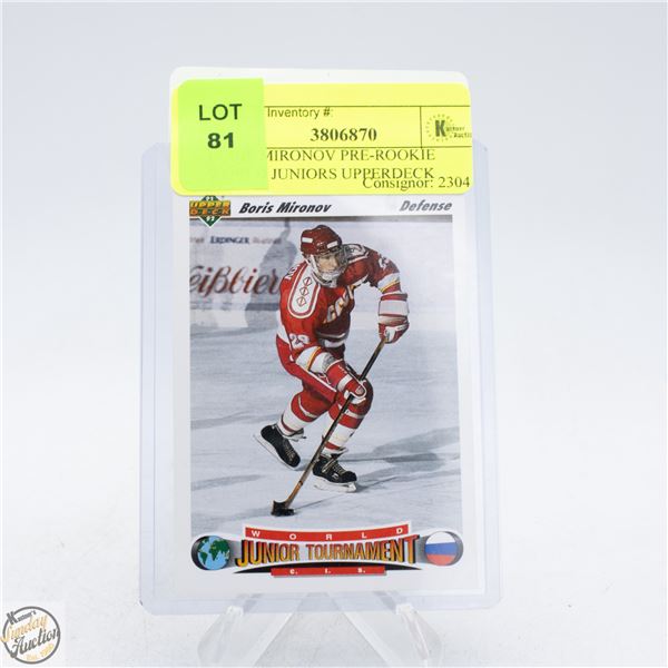 BORIS MIRONOV PRE-ROOKIE WORLD JUNIORS UPPERDECK