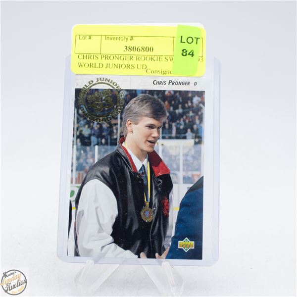 CHRIS PRONGER ROOKIE SWEDEN 93 WORLD JUNIORS UD