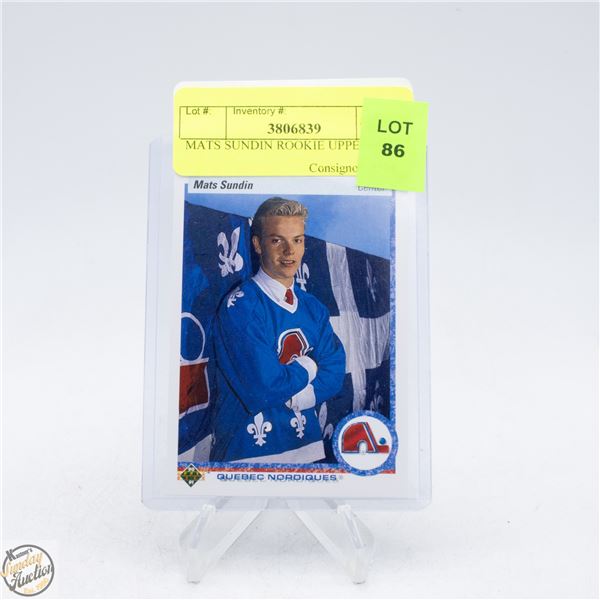 MATS SUNDIN ROOKIE UPPERDECK