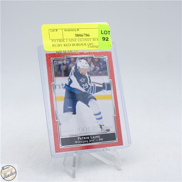 PATRIK LAINE GLOSSY ROOKIE RUBY RED BORDER OPC