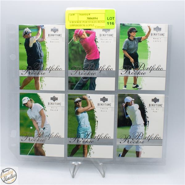 6 ROOKIE PORTFOLIO RENDITIONS UPPERDECK LOPEZ,