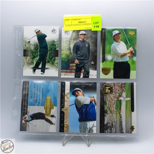 6 FRED COUPLES UPPERDECK CARDS