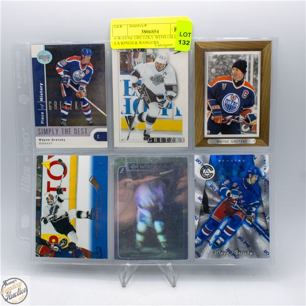 6 WAYNE GRETZKY WITH OILERS, LA KINGS & RANGERS