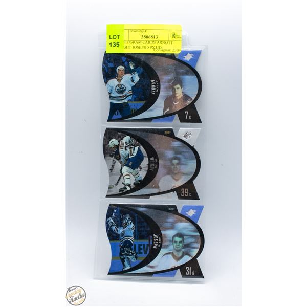 3 HOLOGRAM CARDS ARNOTT WEIGHT JOSEPH SPX UD
