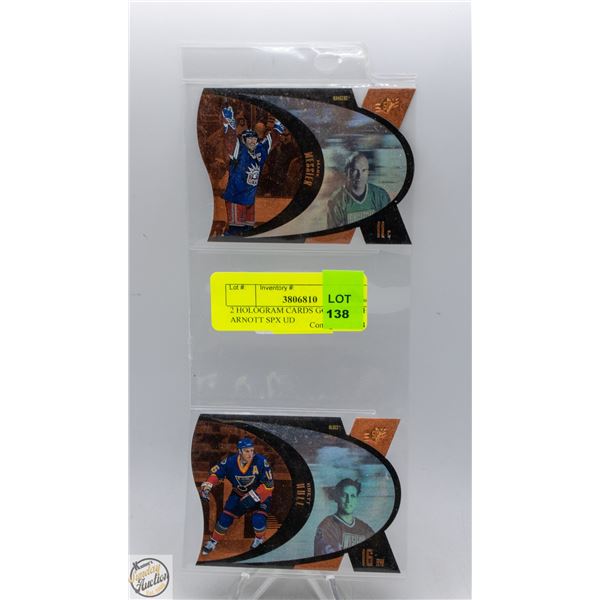 2 HOLOGRAM CARDS GOLD WEIGHT ARNOTT SPX UD