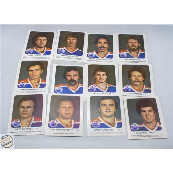 12 OILERS RED ROOSTER CARDS, 1980-81