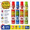 Image 1 : 4 MEGA SOUR SPRAY CANDY TUBES EXP 10/26