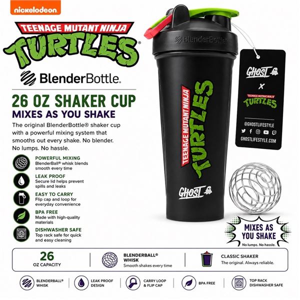 NEW TEENAGE MUTANT NINJA TURTLES 26 OZ SHAKER CUP