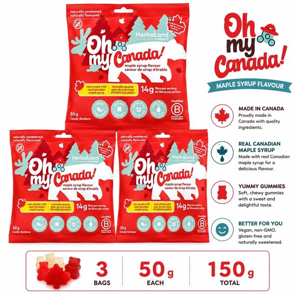 3 HERBALAND MAPLE SYRUP GUMMIES 50G EXP 04/27