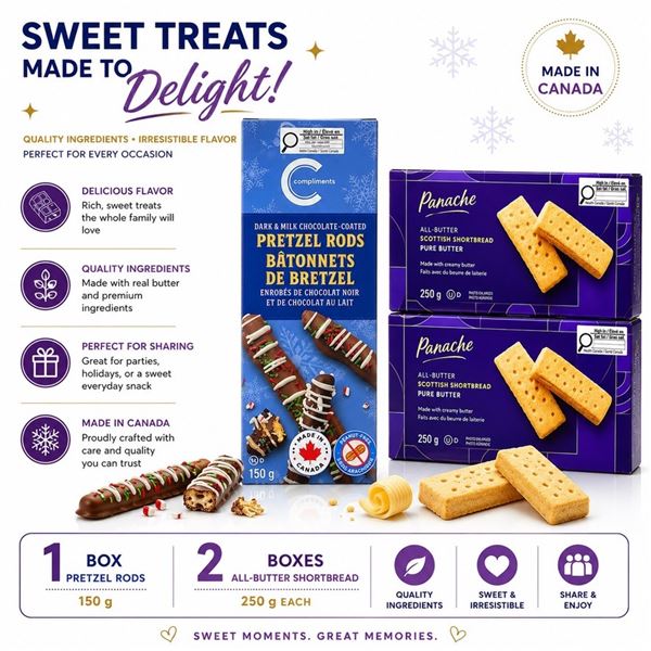 2 PANACHE SHORTBREAD + PRETZEL RODS BB 08/26