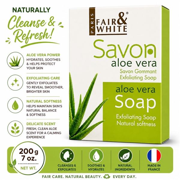 FAIR & WHITE PARIS ALOE VERA SOAP BAR MADE IN
