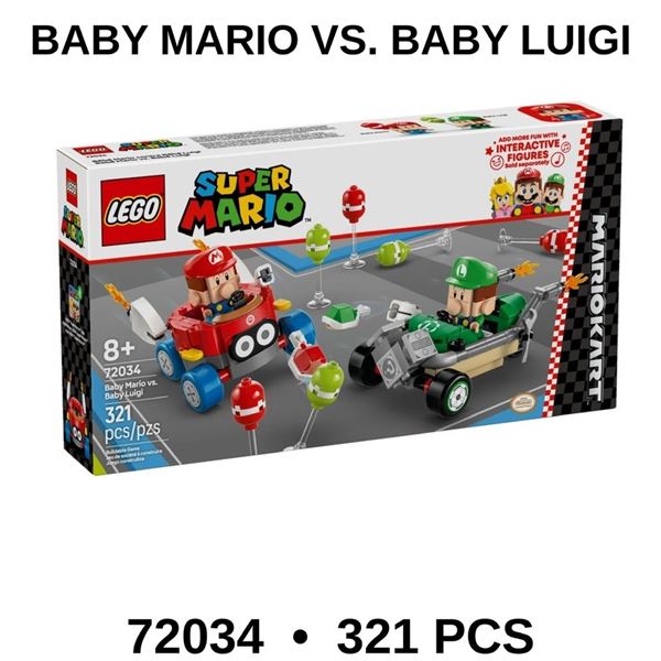 NEW LEGO MARIO KART BABY MARIO VS BABY LUIGI