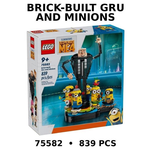 NEW LEGO DESPICABLE ME BRICK-BUILT GRU AND