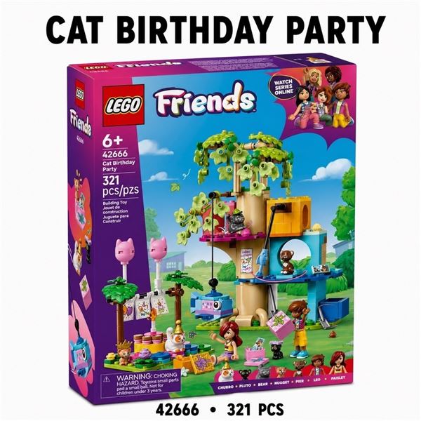 NEW LEGO FRIENDS CAT BIRTHDAY PARTY & TREE HOUSE