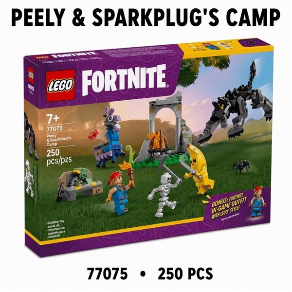 NEW LEGO FORTNITE PEELY & SPARKPLUG'S CAMP