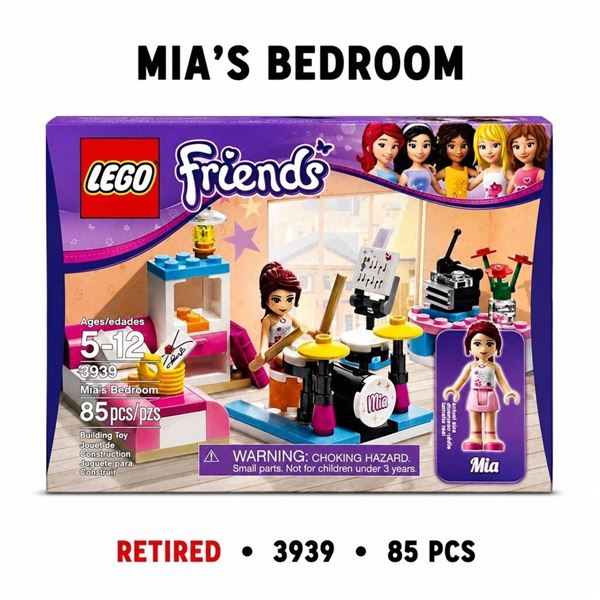 NEW LEGO FRIENDS MIA'S BEDROOM RETIRED