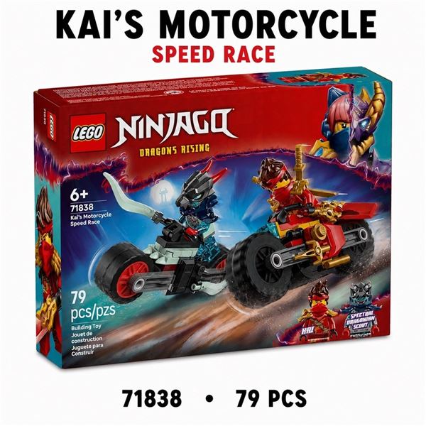 NEW LEGO NINJAGO KAI'S MOTORCYCLE SPEED RACE